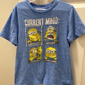 Boy's Large Light Blue Minions "Current Mood" Shirt
